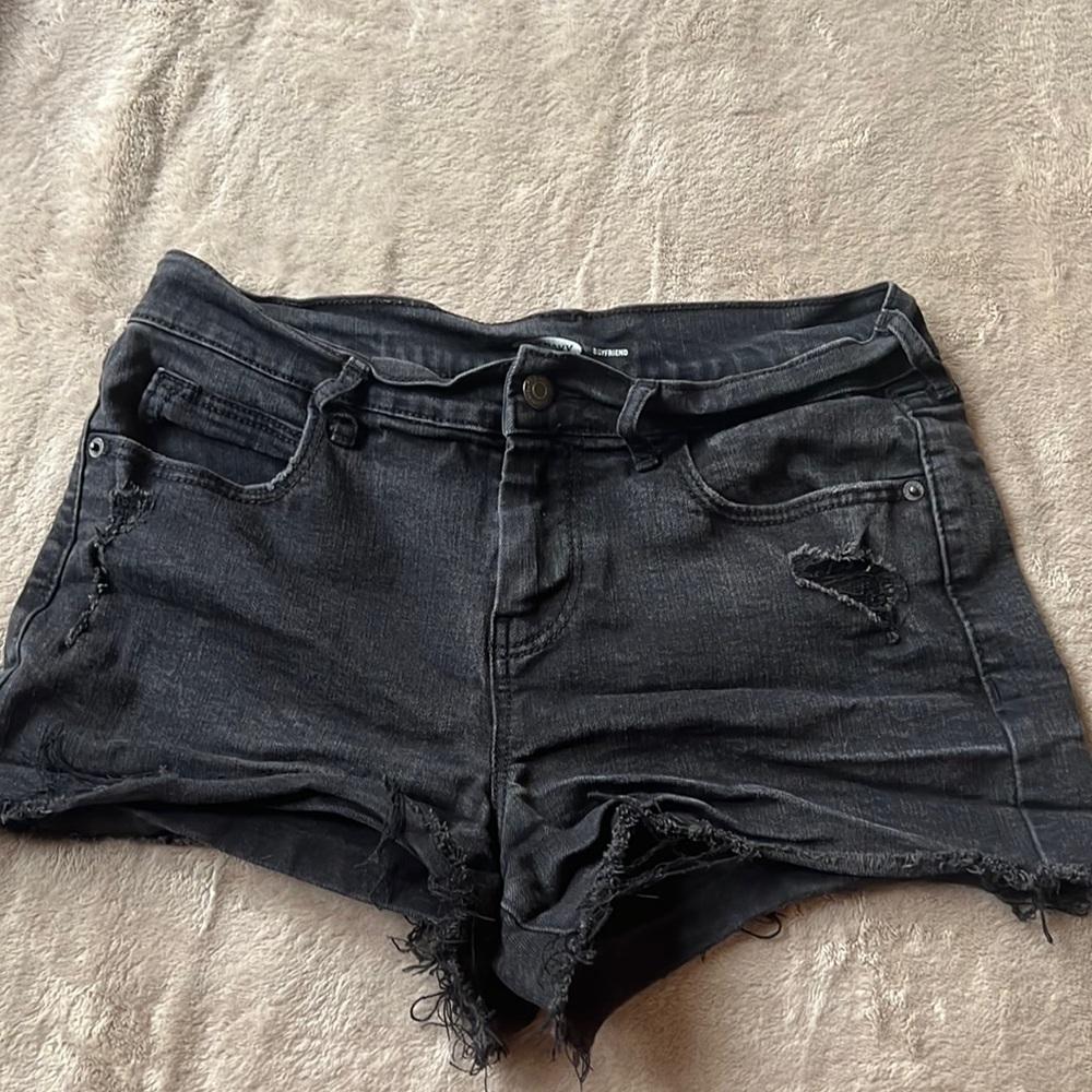 Old Navy Boyfriend Black Denim Shorts